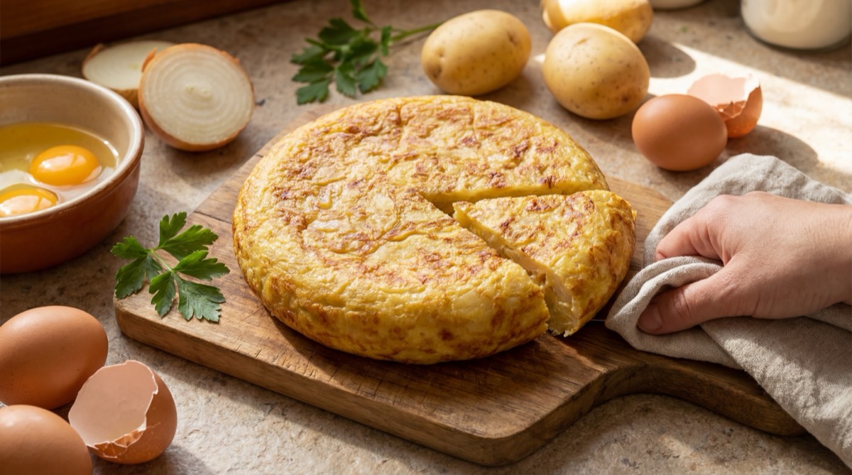Tortilla española de papas casera